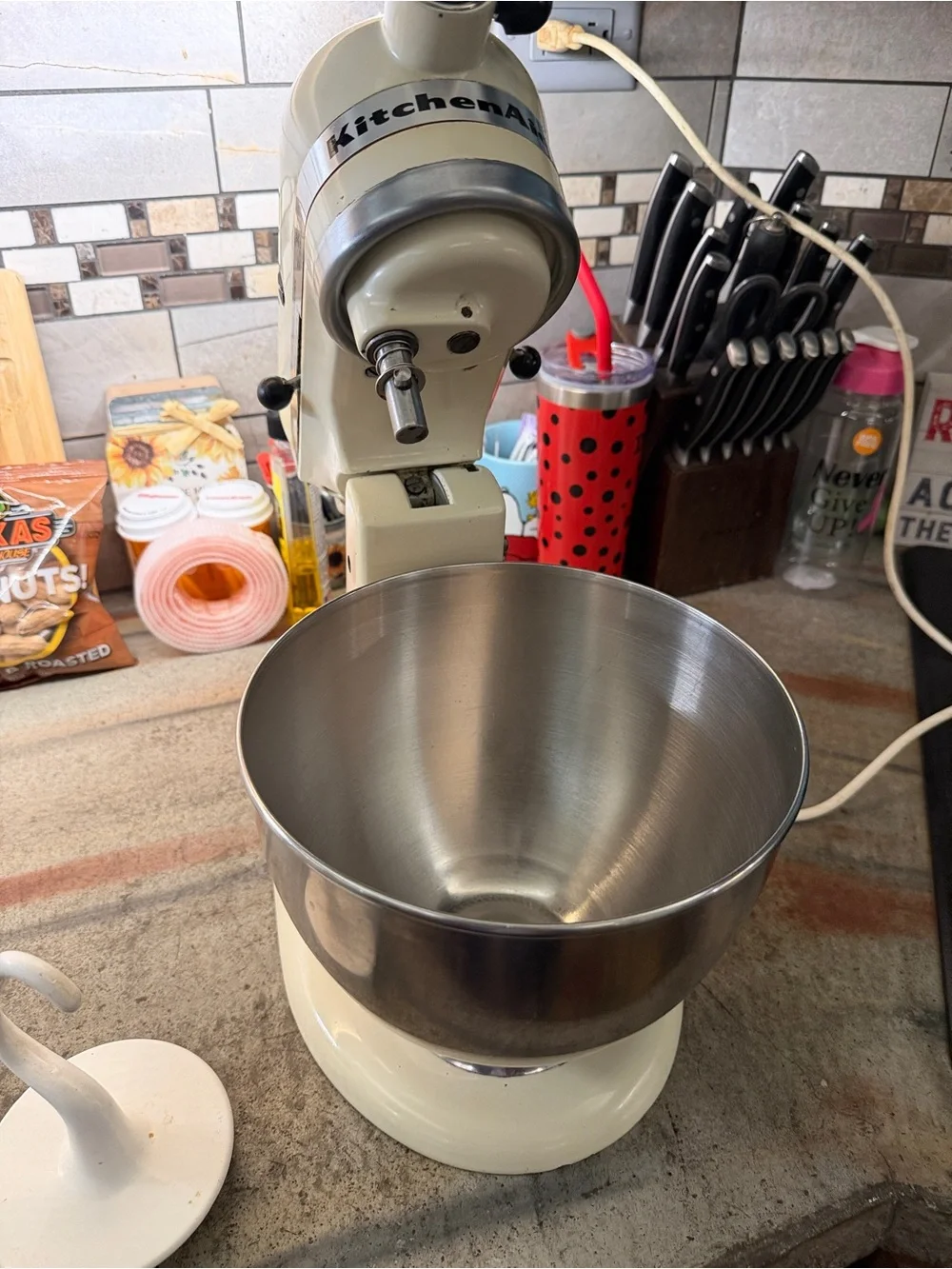 KitchenAid Cream Stand Mixer with Stainless Steel Bowl
